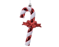 KARÁCSONYI AKASZTÓS DÍSZ CUKORPÁLCA 13,5CM RED/WHITE 029925