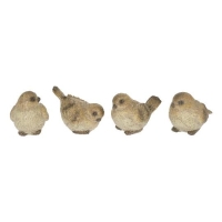 KARÁCSONYI POLY MADÁR GLITTERES 8X5CM BARNA DD68119