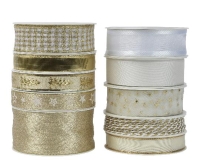 KARÁCSONYI SZALAG 4CMX2M GOLD PEARL MIX 440243