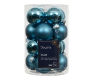 KARÁCSONYI GÖMB (16DB) 3,5CM FOLK BLUE 010749