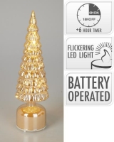 KARÁCSONYI FENYŐ ÜVEG LEDES 36CM MIX 513386