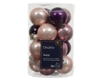 KARÁCSONYI GÖMB (16DB) 3,5CM MIX 013469 PINK COLORS