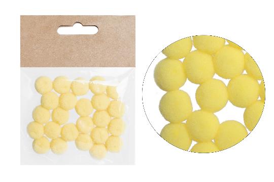 DEKOR GOLYÓ TEXTIL 1,5CM SÁRGA X24 068581