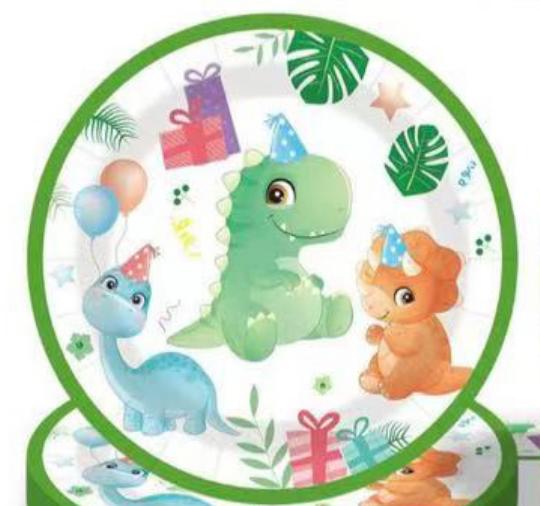 PARTY TÁNYÉR 23CM DINÓS X10 364366