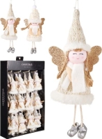 KARÁCSONYI PLÜSS ANGYALKA LÓGÓLÁBÚ 18CM 552895