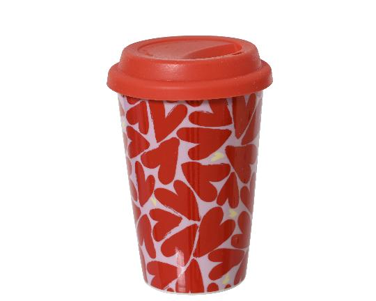 PORCELÁN POHÁR TETŐVEL 10X14CM MIX 858833