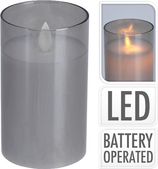 MÉCSES LEDES 12,5CM GREY 050491