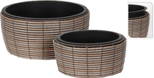 KOSÁR KEREK KASPÓ+BETÉT 36X17CM 071989