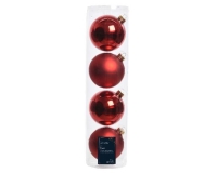 KARÁCSONYI GÖMB (4DB) 10CM XMAS RED 141502
