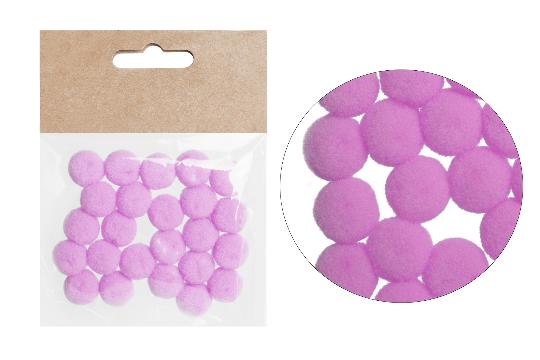 DEKOR GOLYÓ TEXTIL 1,5CM X24 LILA 068573