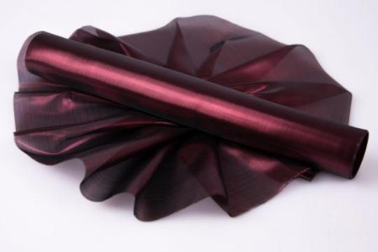 DEKOR ANYAG ORGANZA FÉNYES 36CMX5M PURPLE/BLACK SÖTÉTBORDÓ