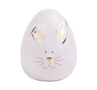HÚSVÉTI PORCELÁN TOJÁS (NYÚLARC) FEHÉR 182338