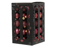 KARÁCSONYI GÖMB (45DB) 6CM DARK ROSE 147516