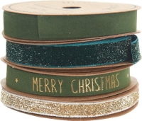 KARÁCSONYI SZALAG 1,5CMX5M MERRY CHRISTMAS GREEN 554087