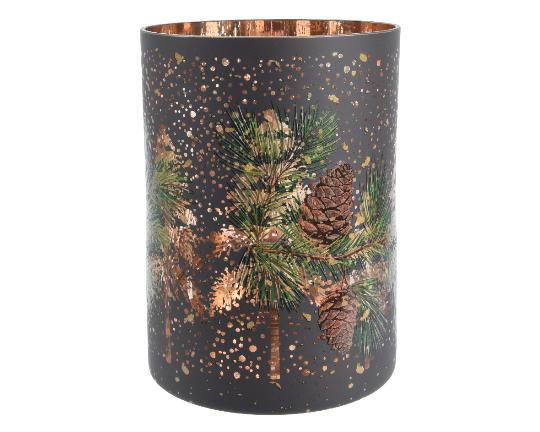 KARÁCSONYI MÉCSESTARTÓ FENYŐÁGAS,TOBOZOS 10X12,5CM 648580