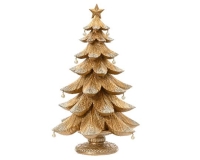 KARÁCSONYI POLY FENYŐ 38CM CSILLÁMOS GOLD 537602