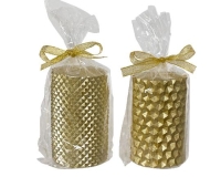 GYERTYA HENGER 6,5X10CM LIGHT GOLD MIX 207643