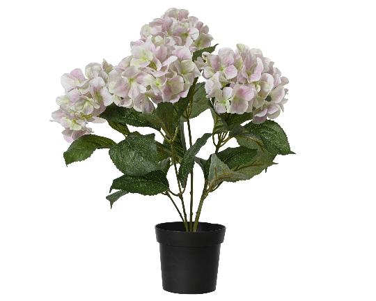 MÛVIRÁG HORTENZIA CSERÉPBEN 46CM SOFT PINK