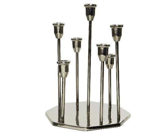 KARÁCSONYI GYERTYATARTO 7-ES 27X33CM SILVER 520310