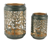 FÉM MÉCSESTARTÓ 31CM GREEN ANTIQUE 524175