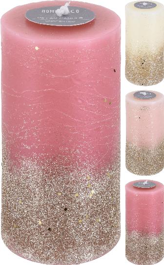 KARÁCSONYI GYERTYA 7X13CM GLITT.MIX 298844