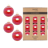 KARÁCSONYI GÖMB (12DB) 8CM DAZZLING RUBY 14003P812