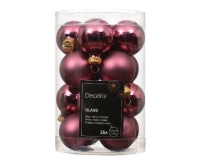 KARÁCSONYI GÖMB (16DB) 3,5CM DARK ROSE 010758