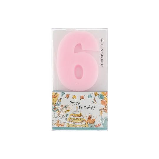 GYERTYA SZÜLINAPI 6-OS RÓZSASZÍN 6CM DD66994