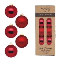 KARÁCSONYI GÖMB (20DB) 6CM DARK RED 12001P620