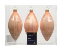 KARÁCSONYI GÖMB (3DB) 13CM CSEPP PEACH PEARL 145075