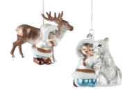 KARÁCSONYI FENYŐFA DÍSZ RÉNSZARVAS/JEGESMEDVE 129624