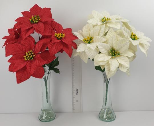 KARÁCSONYI MIKULÁSVIRÁG CSOKOR X7 23462  bársonyos