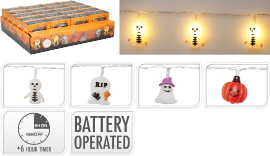 HALLOWEEN LEDES SZELLEM GIRLAND 506619