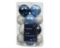KARÁCSONYI GÖMB (16DB) 3,5CM MIX 013472 BLUE COLORS