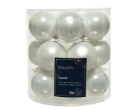 KARÁCSONYI GÖMB (18DB) 4CM WINTER WHITE 010445