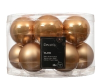 KARÁCSONYI GÖMB (12DB) 5CM CARAMEL BROWN 140958