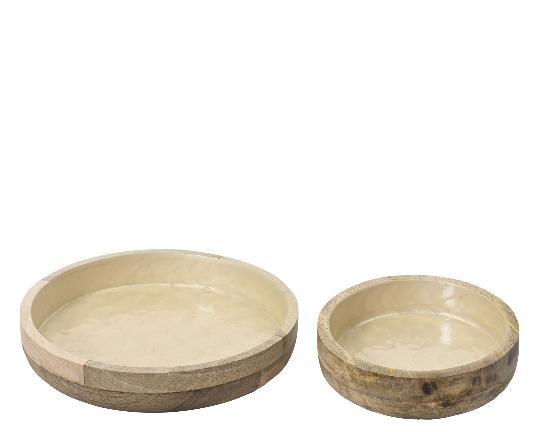 DEKOR TÁLCA MANGÓFÁBÓL 25CM KEREK II. 847996