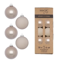 KARÁCSONYI GÖMB (20DB) 6CM FINE ALABASTER 16406P620