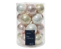 KARÁCSONYI GÖMB (20DB) 6CM PINK-PEARL-WHITE 142227