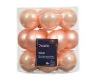 KARÁCSONYI GÖMB (18DB) 4CM PEACH PEARL 010493