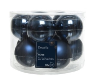 KARÁCSONYI GÖMB (10DB) 6CM NIGHT BLUE 140448