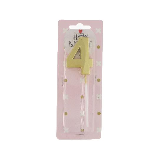 GYERTYA SZÜLINAPI 4-ES ARANY 5CM DD67032