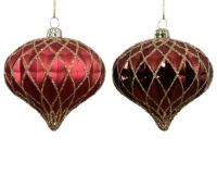 KARÁCSONYI GÖMB (1DB) 8CM OXBLOOD MIX 028455