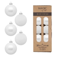 KARÁCSONYI GÖMB (20DB) 6CM PURE WHITE 16120P620