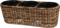 KOSÁR OVÁLIS 3 KASPÓVAL RATTAN 43X16X15CM 094719