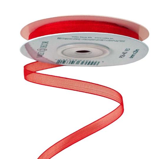 SZALAG ORGANZA 6MMX20M LCS P06-40 PIROS