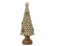 KARÁCSONYI FENYŐFA POLY GLITT.36CM GOLD 703108