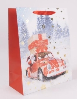 KARÁCSONYI DÍSZTASAK 18X23CM AUTÓS 370838