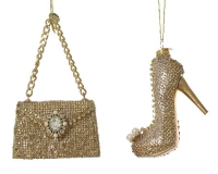 KARÁCSONYI FENYŐFA DÍSZ ÜVEG TÁSKA GOLD 129707